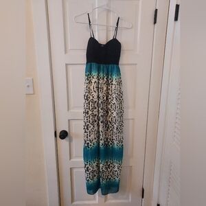 Three Pink Hearts Crochet Top Maxi Dress size Xsmall